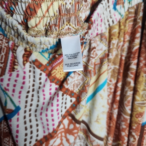 Cato Orange Yellow Pleated Maxi Skirt Resort Wear - Picture 2 of 4